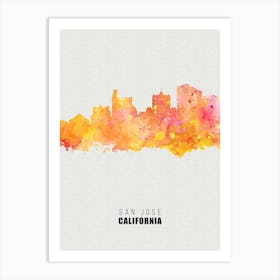 San Jose California City watercolor Art Print