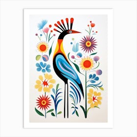 Scandinavian Bird Illustration Roadrunner 4 Art Print