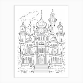 The Sultan S Palace (Aladdin) Fantasy Inspired Line Art 2 Art Print