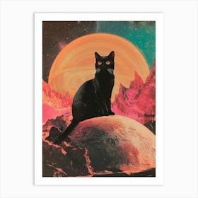 Cat On The Moon Art Print