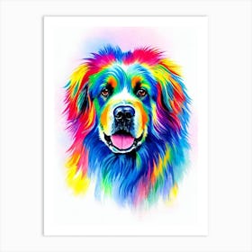 Newfoundland Rainbow Oil Painting Dog Art Print