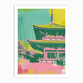 Todai Ji Temple Duotone Silkscreen 2 Art Print