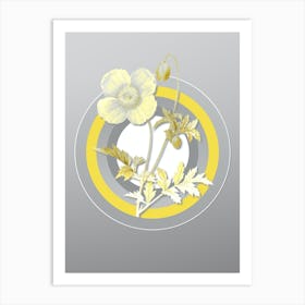 Botanical Welsh Poppy in Yellow and Gray Gradient n.246 Art Print