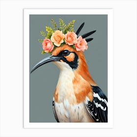 Bird With Flower Crown 6 Art Print