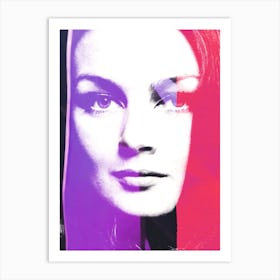 Pink And Purple Woman Portrait Wall Art Print Art Print