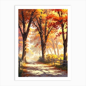 Autumn Trees In The Forest Art Print