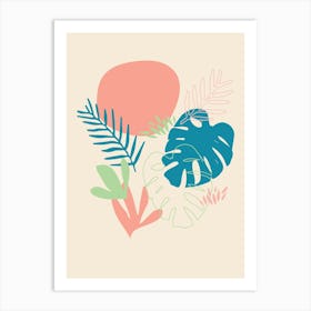 Tropical Leaves Monstera Art Print
