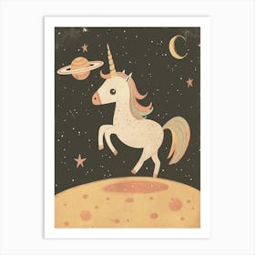 Unicorn In Space Muted Pastels 2 Art Print