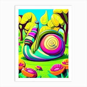 Garden Snail In Park Pop Art Art Print