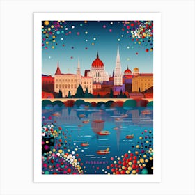 Budapest, Illustration In The Style Of Pop Art 4 Art Print