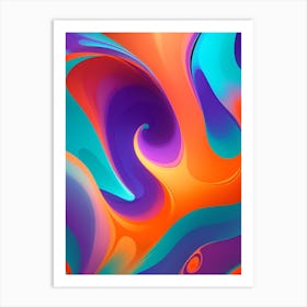 Abstract Colorful Waves Vertical Composition 103 Art Print