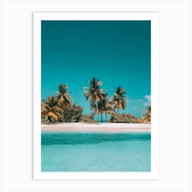 Tropical Beach With Palm Trees 2 Art Print