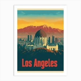 Aihrgdesign A Retro Travel Poster For Los Angeles Featuring T B831b45a D0d2 4a58 Ab23 7fc03818b63a 2 Art Print