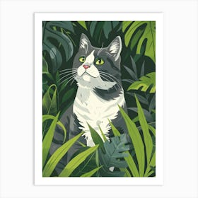 Cat In The Jungle 30 Art Print