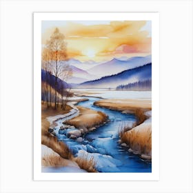 Winter Landscape Painting 12 Art Print