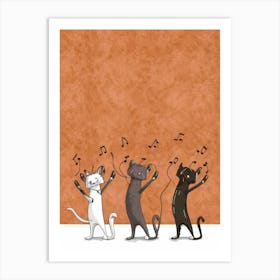 Cats Singing Art Print