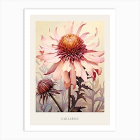 Floral Illustration Gaillardia 2 Poster Art Print