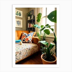 Living Room With Plants 2 Art Print