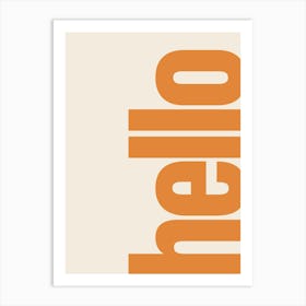 Hello Typography - Orange Art Print