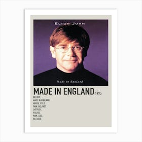 Made In England 1995 Poster 1 Art Print