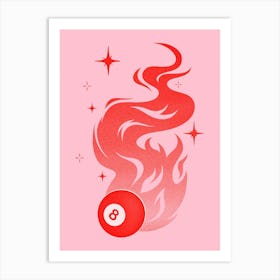 Flaming Eight Ball Art Print