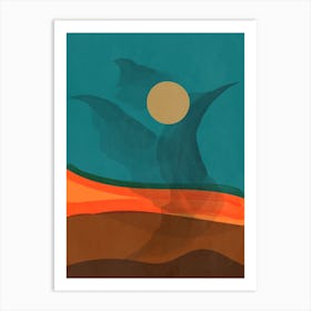 Abstract Phoenix In The Modern Middle Century Art Print