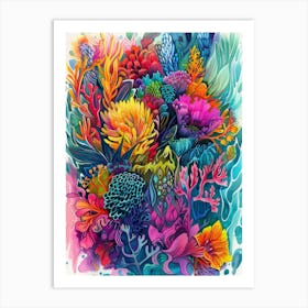 Colorful Corals Art Print