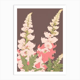 Foxgloves Flower Big Bold Illustration 4 Art Print