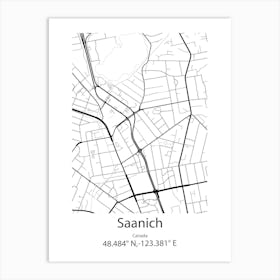 Saanich,Canada Minimalist Map Art Print