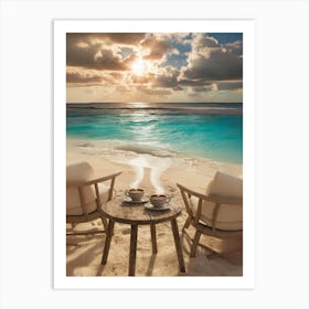 Two Chairs On The Beach Art Print