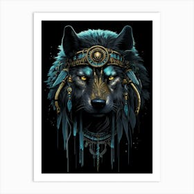Arabian Wolf Native American 3 Art Print