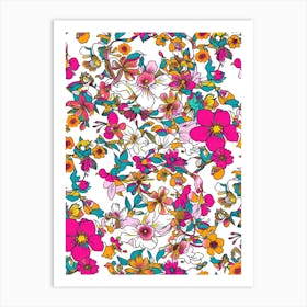 Clover Chic London Fabrics Floral Pattern 3 Art Print