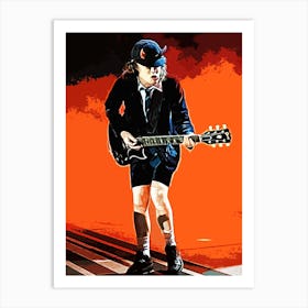 angus young ac dc band music 3 Art Print