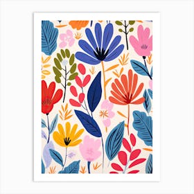 Flowers 39, Matisse style, Floral texture Art Print