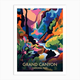 Grand Canyon National Park Matisse Style Vintage Travel Poster 3 Art Print