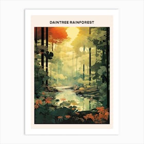 Daintree Rainforest Midcentury Travel Poster Art Print