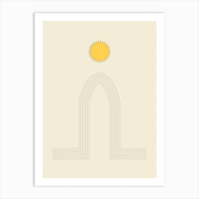 Sun And Tracers Abstract Minimal Art Print