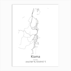 Kiama,Australia Minimalist Map Art Print