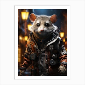 Cyberpunk Style A Possum In Basketball Kit 1 Art Print