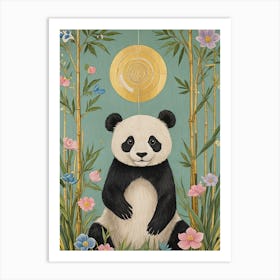 Golden Sun Panda Art Print