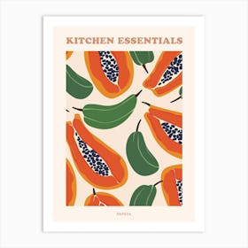 Papaya Pattern Illustration Poster 3 Art Print