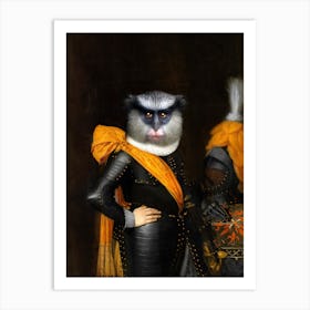 Sir John The Monkey Pet Portraits Art Print