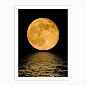 Full Moon Over Water - Mystic Moon poster 1 Art Print