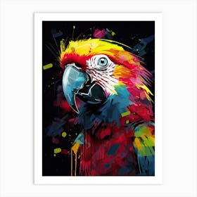 Colorful Parrot, Basquiat Style Art Print