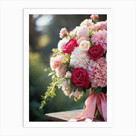 Bouquet Of Pink And White Flowers Art Print