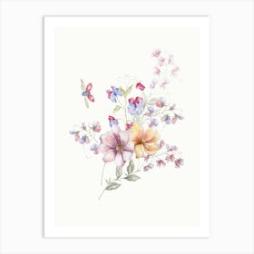 Watercolor Flowers Kids and Nursery 2 Art Print