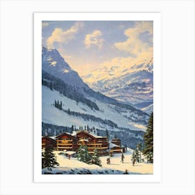 La Parva, Chile Ski Resort Vintage Landscape 1 Skiing Poster Art Print