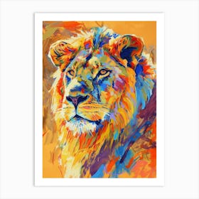 Masai Lion Lion In Different Seasons Fauvist Painting 4 Art Print
