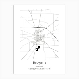 Bucyrus,United States Minimalist Map 1 Art Print