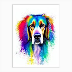 Saluki Rainbow Oil Painting Dog Art Print